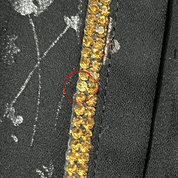 Liz Claiborne Womens Ruffle Blouse L Black Dark Floral Romantic Corporate Goth - Picture 8 of 8